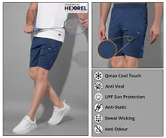 Stylish Blue Polyester Solid Sports Shorts For Men-thumb4