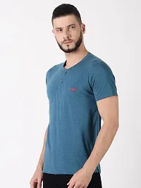 Reliable Multicoloured Cotton Solid Henley Tshirt For Men Pack Of 3-thumb2