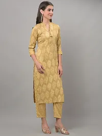 Beautiful A-Line Beige Self Pattern Cotton Blend Kurta Bottom Set For Women-thumb1