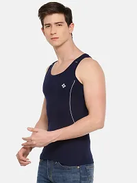 Stylish Assorted Solid Combed Cotton Racerback Styled Gym Vest-thumb1