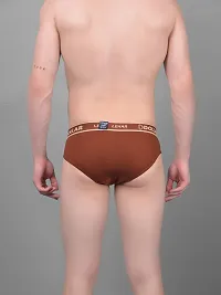 Super Combed Cotton Solid Brown Briefs For Men-thumb1