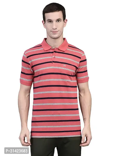 Reliable Multicoloured Cotton Striped Polos For Men-thumb0