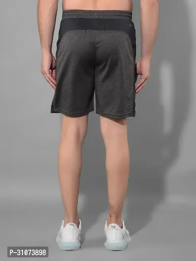 Stylish Grey Polyester Solid Sports Shorts For Men-thumb3