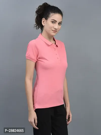 Elegant Cotton Solid Polo Neck T-Shirts For Women- Pack Of 3-thumb2