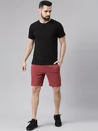 Stylish Red Cotton Solid Regular Shorts For Men-thumb3