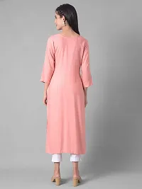 Stylish Pink Cotton Blend Self Pattern Stitched Kurta For Women-thumb2