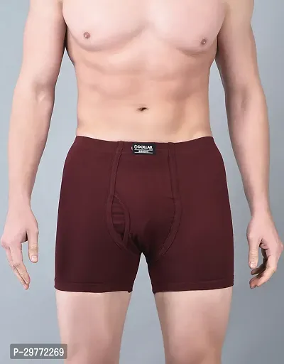 Stylish Maroon Cotton Blend Solid Trunk For Men