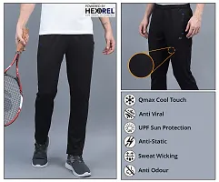 Stylish Black Polyester Solid Regular Fit Sports Track Pant For Men-thumb4