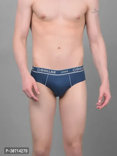 Super Combed Cotton Solid Blue Briefs For Men