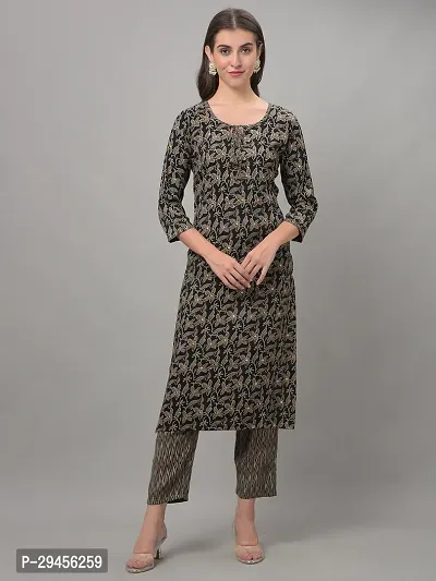 Beautiful A-Line Black Self Pattern Cotton Blend Kurta Bottom Set For Women-thumb0