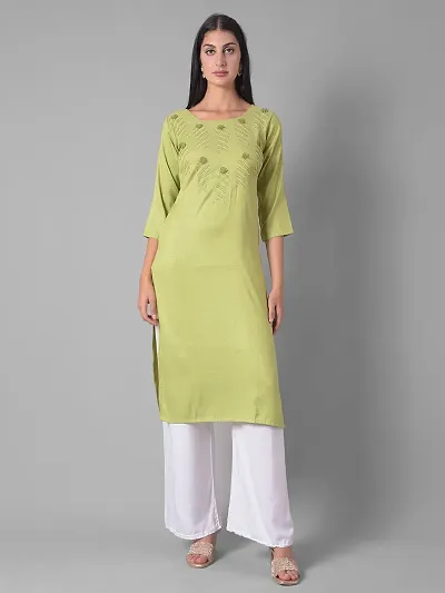 Stylish Cotton Blend Self Pattern A-Line Kurta