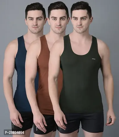 Stylish Cotton Solid Vests For Men- Pack Of 3