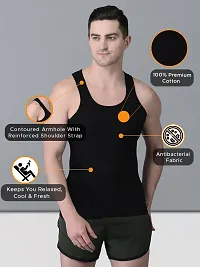 Stylish Cotton Solid Vests For Men- Pack Of 10-thumb2