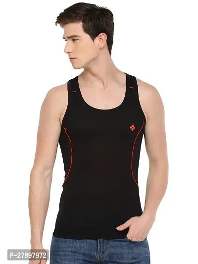 Stylish Assorted Solid Combed Cotton Racerback Styled Gym Vest-thumb0