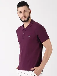 Reliable Multicoloured Cotton Solid Polos For Men Pack Of 2-thumb2