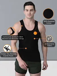 Stylish Cotton Solid Vests For Men- Pack Of 8-thumb2