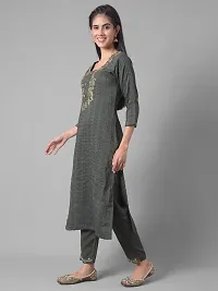 Beautiful A-Line Green Self Pattern Cotton Blend Kurta Bottom Set For Women-thumb1