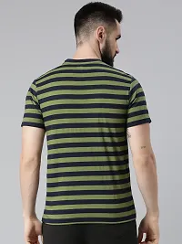 Reliable Multicoloured Cotton Striped Round Neck Tshirt For Men-thumb1