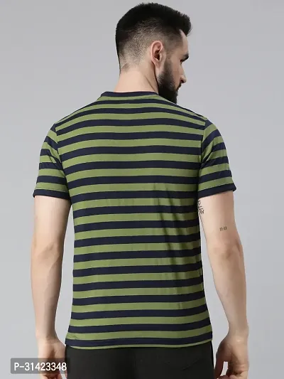 Reliable Multicoloured Cotton Striped Round Neck Tshirt For Men-thumb2