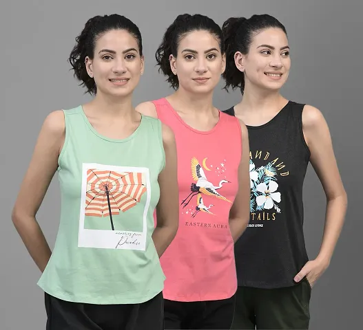 Elegant Tank Top For Women- Pack Of 3