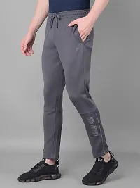 Stylish Grey Polyester Solid Regular Fit Sports Track Pant For Men-thumb1