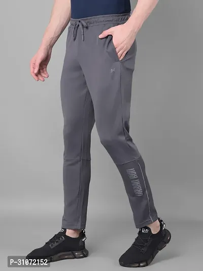 Stylish Grey Polyester Solid Regular Fit Sports Track Pant For Men-thumb2