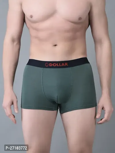 Stylish Green Cotton Blend Solid Trunks For Men-thumb0