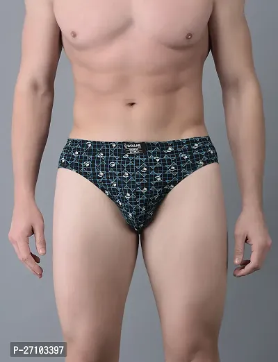 Stylish Blue Cotton Blend Printed Briefs For Men-thumb0