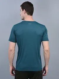 Stylish Green Polyester Solid Regular Fit Sports Tee For Men-thumb2