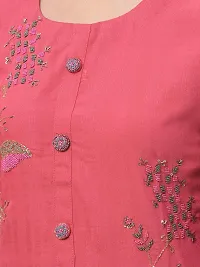 Stylish Pink Rayon Self Pattern Stitched Kurta For Women-thumb3