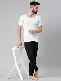 Elegant White Cotton Solid Vests For Men- Pack Of 5-thumb3