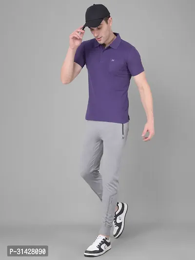 Stylish Grey Cotton Solid Joggers For Men-thumb3