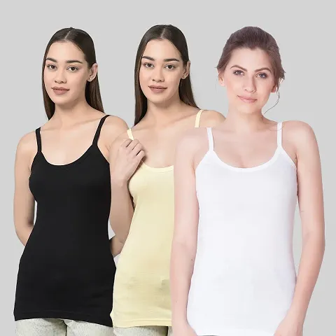 Dollar Missy Pack Of 3 Womens Combed Camisole