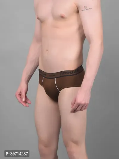 Super Combed Cotton Solid Brown Briefs For Men-thumb3