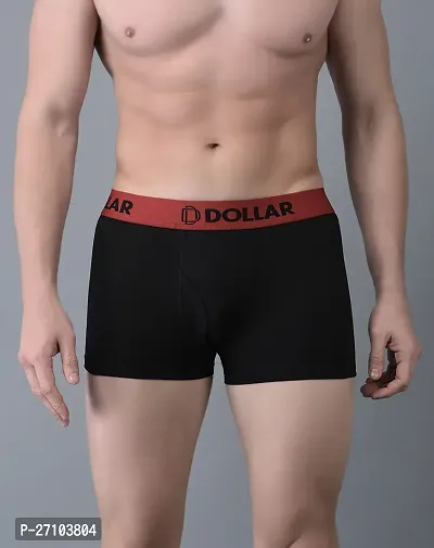 Stylish Black Cotton Blend Solid Trunks For Men-thumb0