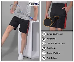 Stylish Black Polyester Solid Sports Shorts For Men-thumb4