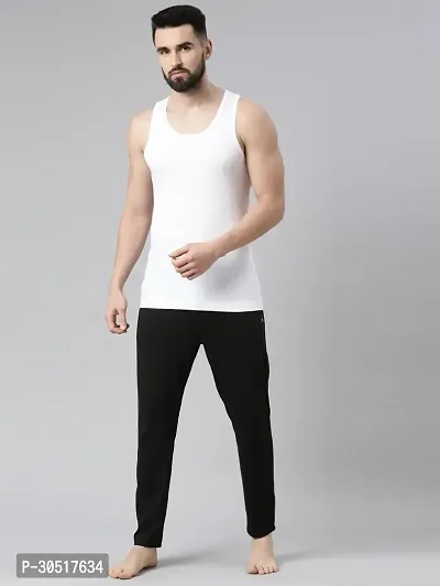 Elegant White Cotton Solid Vests For Men- Pack Of 5-thumb4