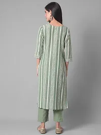 Beautiful A-Line Green Self Pattern Cotton Blend Kurta Bottom Set For Women-thumb2