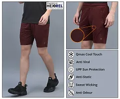 Stylish Red Polyester Solid Sports Shorts For Men-thumb4