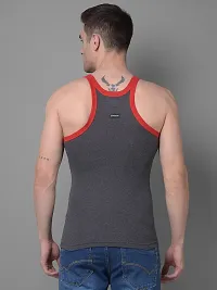 Stylish Solid Combed Cotton Racerback Styled Gym Vest Pack Of 2-thumb2