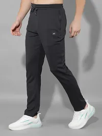 Stylish Black Polyester Solid Regular Fit Sports Track Pant For Men-thumb1