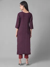 Stylish Purple Cotton Blend Self Pattern Stitched Kurta For Women-thumb2