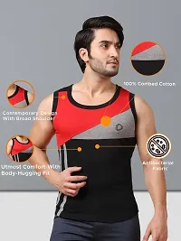 Stylish Cotton Colourblocked Vests For Men- Pack Of 2-thumb2