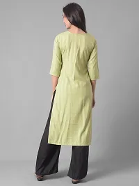 Stylish Green Cotton Blend Self Pattern Stitched Kurta For Women-thumb2