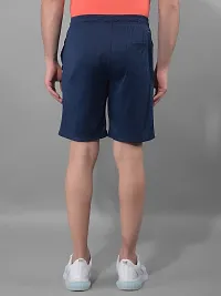 Stylish Navy Blue Polyester Solid Sports Shorts For Men-thumb2