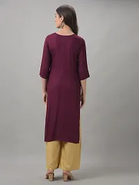 Stylish Purple Rayon Self Pattern Stitched Kurta For Women-thumb2