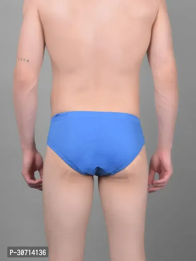 Super Combed Cotton Solid Blue Briefs For Men-thumb2