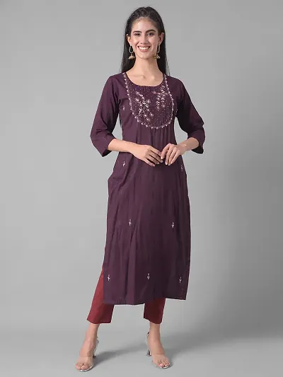 Stylish Rayon Self Pattern Stitched Kurta For Women