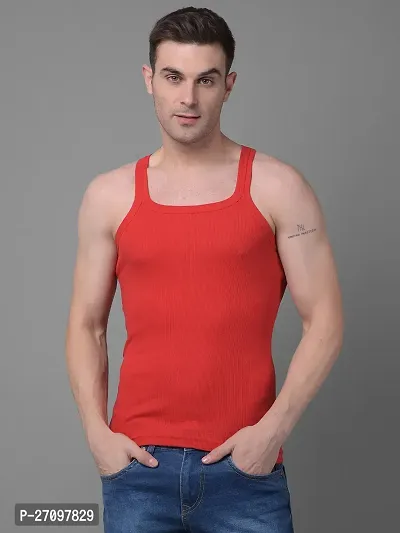 Stylish Assorted Solid Combed Cotton Racerback Styled Gym Vest-thumb0