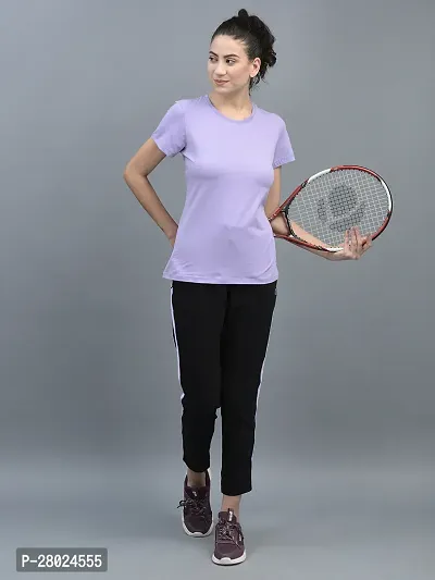 Elegant Cotton Blend Solid Round Neck T-Shirts For Women-thumb5